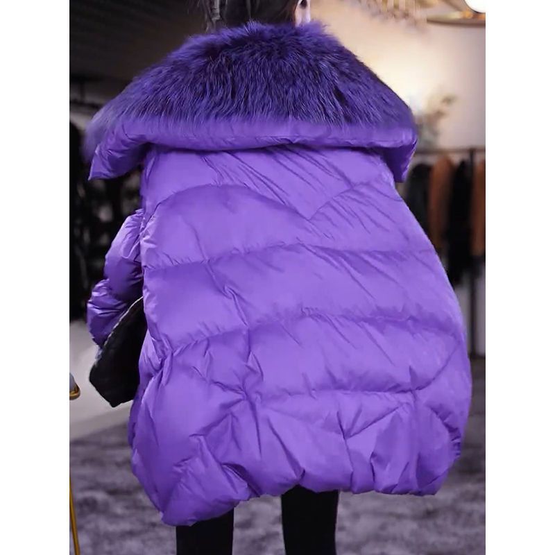 Fashion All-matching Fur Collar Cotton-padded Coat Warm Quilted Jacket