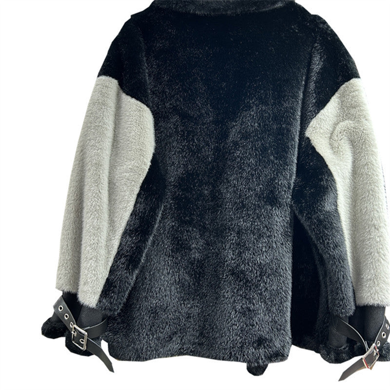 Fur Integrated Leisure Motorcycle Jacket Women