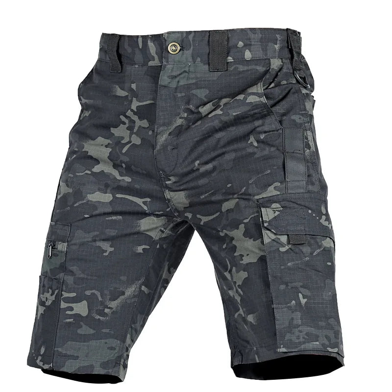 Summer Tactical Shorts Men Quick Dry Cargo Shorts Multi-Pocket Wear-Resistant Waterproof