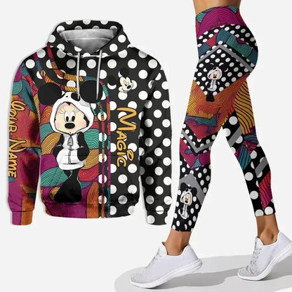 New Hello Kitty Legging Hoodie Set Disney Yoga Pants Sweatpants Women's