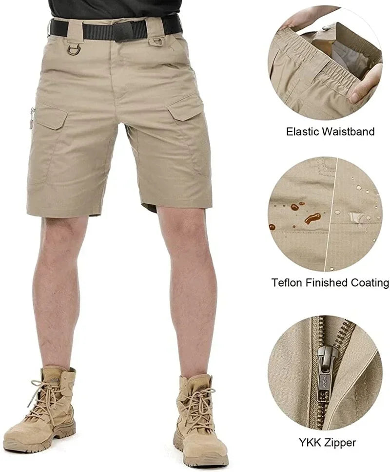 Including Belt Men Hunting Shorts Upgraded Waterproof Quick Dry Multi-pocket Short Pants