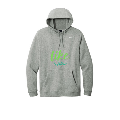 Nike Club Fleece Pullover Hoodie "Like and Follow"