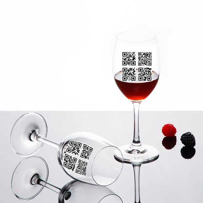 UV Printing 11 oz/17 oz 1 Pair of Red Wine Glasses Custom Drinkware "Scan It"