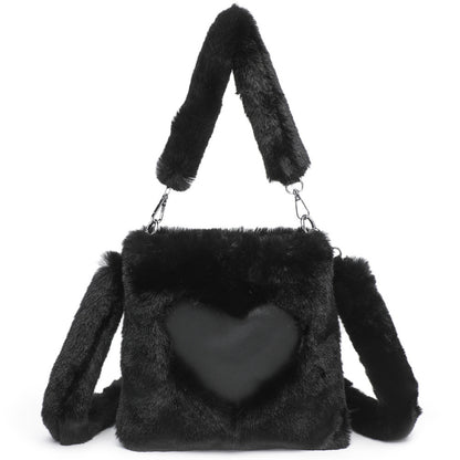 Fluffy Shoulder Bag Top-handle Bag Female Autumn Winter Handbag Plush Tote Girls Fashion Shopping Bags Handbags For Women