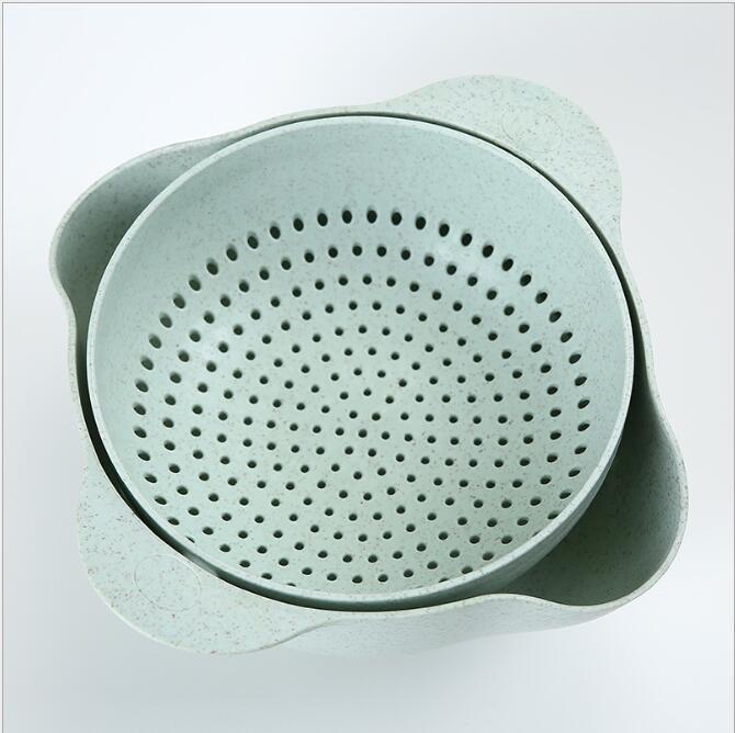 Kitchen Laundry Organizer Thickening Home Kitchen Plastic Rice Friut Bowl Washing Rice Sieve Basin Washing Basket