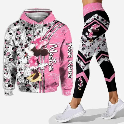 New Hello Kitty Legging Hoodie Set Disney Yoga Pants Sweatpants Women's