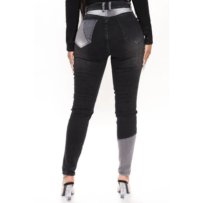 Temperament Skinny Calf Trousers Women's Jeans