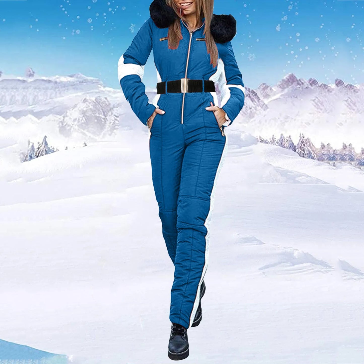 Winter Ski Suit For Women Warm Waterproof Snow Overalls Outdoor Sports Ski Jumpsuit One Piece