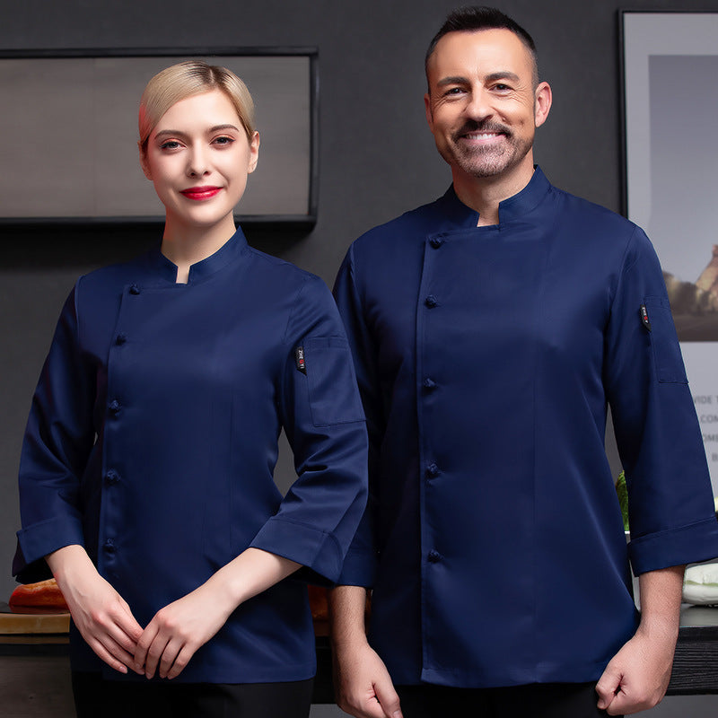 Chef Overalls Long Sleeve Canteen Autumn And Winter Men's And Women's Plus And Extra Size Chef Uniform