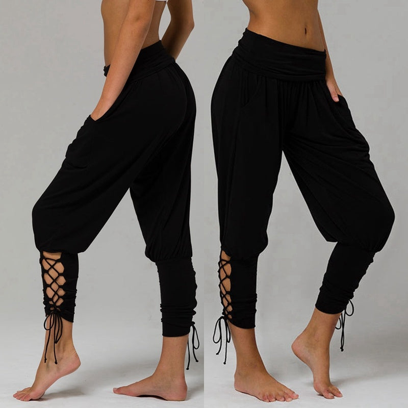 High waist pocket binding casual women's Leggings