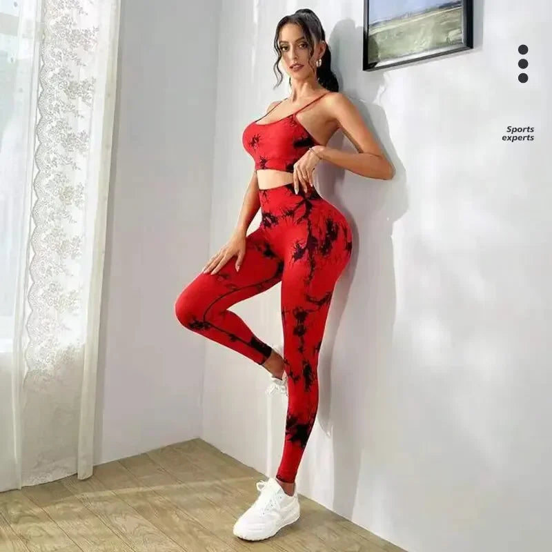 Tie Dye Yoga Women's Tracksuit Fitness Yoga Sets Sportswear Workout