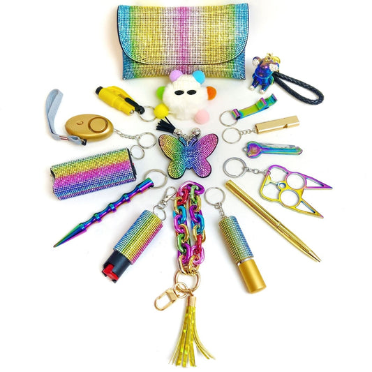 16 Pcs Rainbow Keychain