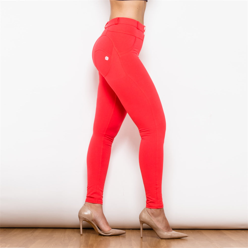 Shascullfites Melody Red Shaping Leggings Workout Booty Lifting Leggings Yoga Pants