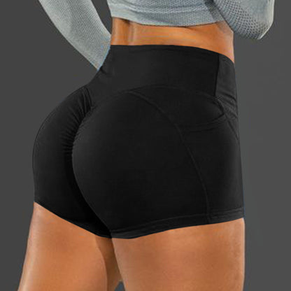 Solid Color Sporty Leggings With Pocket Lifts