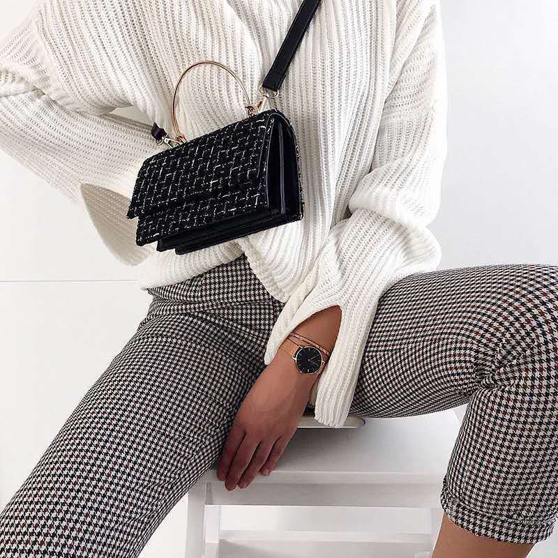 Autumn New Fashion Plaid High Waist Casual Pants