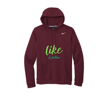 Nike Club Fleece Pullover Hoodie "Like and Follow"