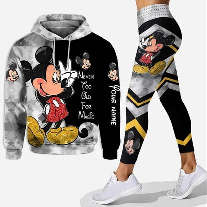 New Hello Kitty Legging Hoodie Set Disney Yoga Pants Sweatpants Women's