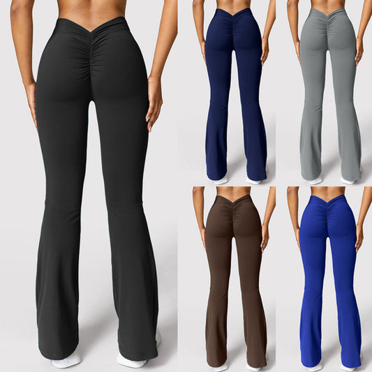 Slightly Flared Yoga Pants Sports Running Fitness Pants Female High Waist Hip Lift Yoga Pants