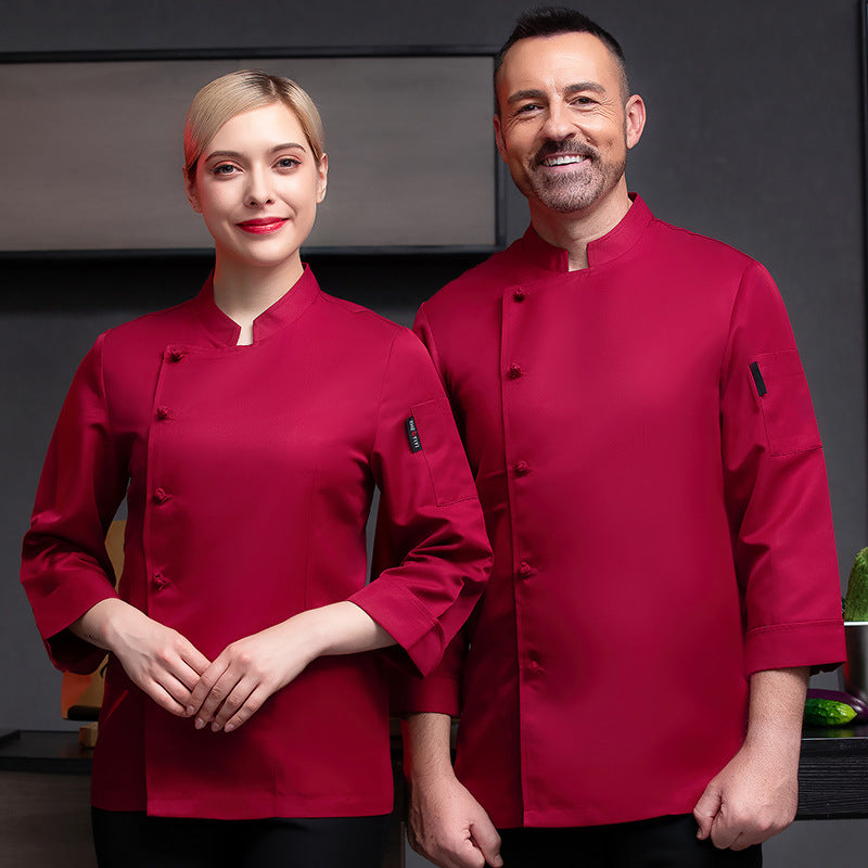 Chef Overalls Long Sleeve Canteen Autumn And Winter Men's And Women's Plus And Extra Size Chef Uniform