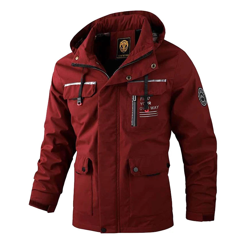 Fashion Men's Casual Windbreaker Jackets Hooded Jacket Man Waterproof Outdoor Soft Shell Winter Coat Clothing Warm Plus Size