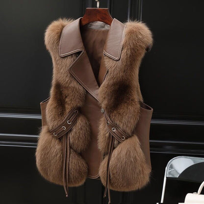 Fur Vest Short Coat Autumn And Winter New Patchwork