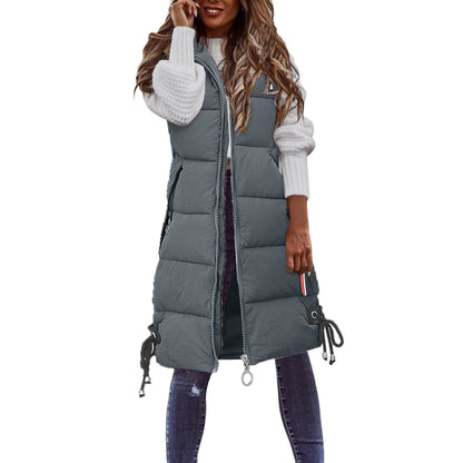 Women's Casual Mid-length Cotton Clothing Vest Coat