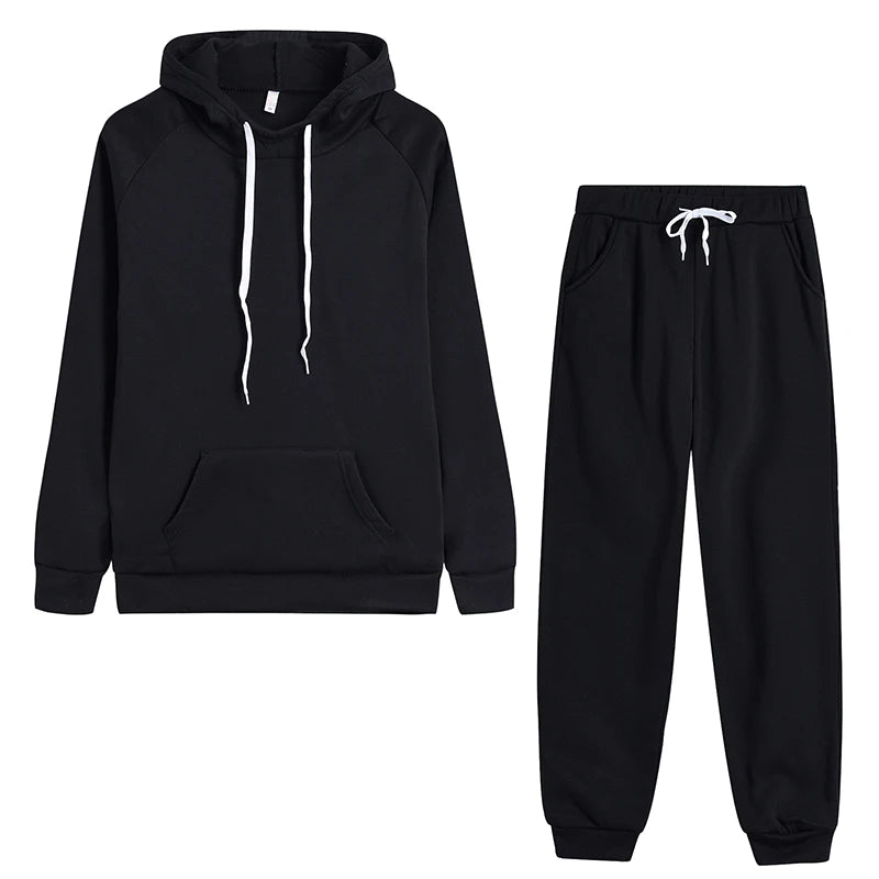 New Women's Tracksuit Autumn Winter Hooded Sweatshirt Suit High Quality