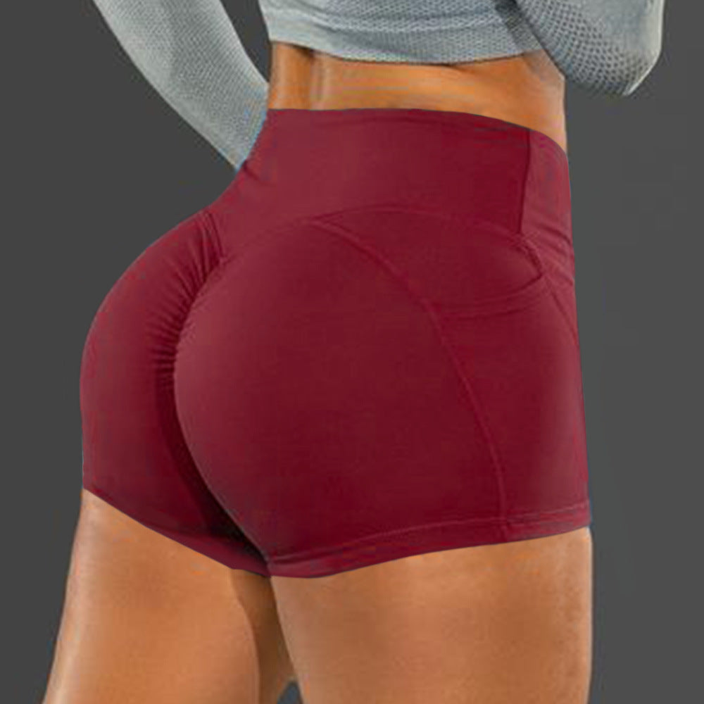 Solid Color Sporty Leggings With Pocket Lifts