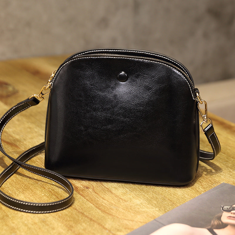 Niche Female Leather One-shoulder Crossbody Bag