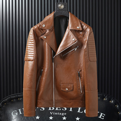 Spring And Autumn Slim-fitting Biker Leather Jacket