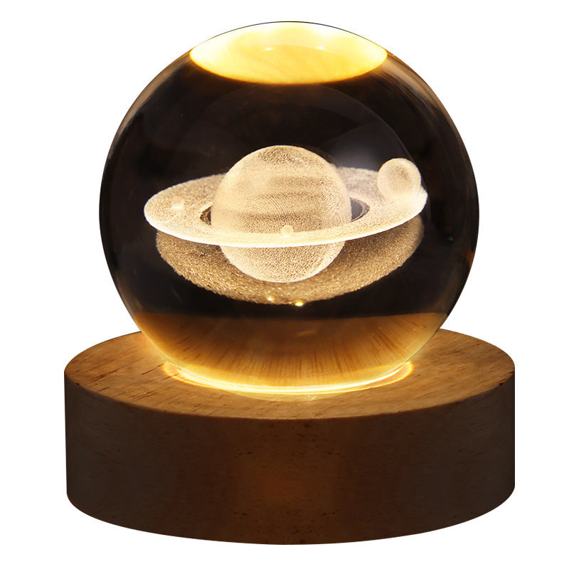 LED Night Light Galaxy Crystal Ball Table Lamp 3D Planet Moon Lamp Bedroom Home Decor For Kids Party Children Birthday Gifts