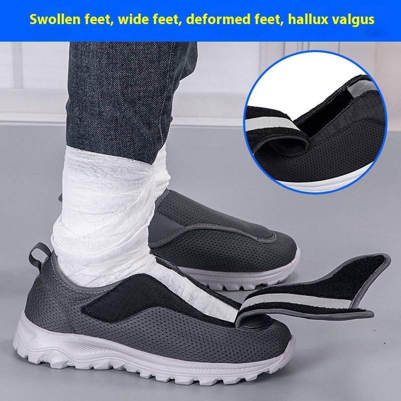 Widened Instep Swollen Feet Special Shoes Walking Shoes Men's Velcro Adjustable