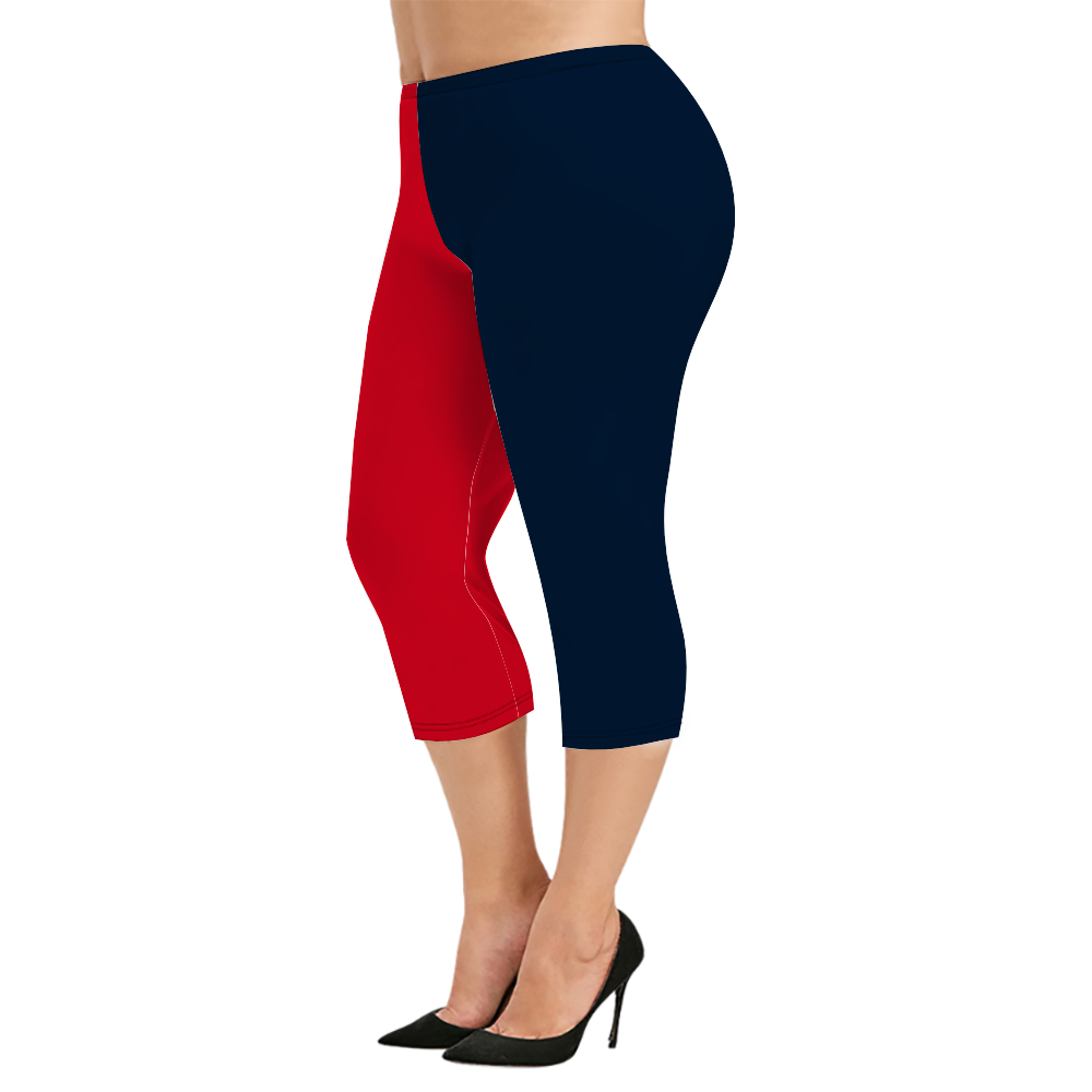 Custom Women's Capri Pants "Navy and Red"