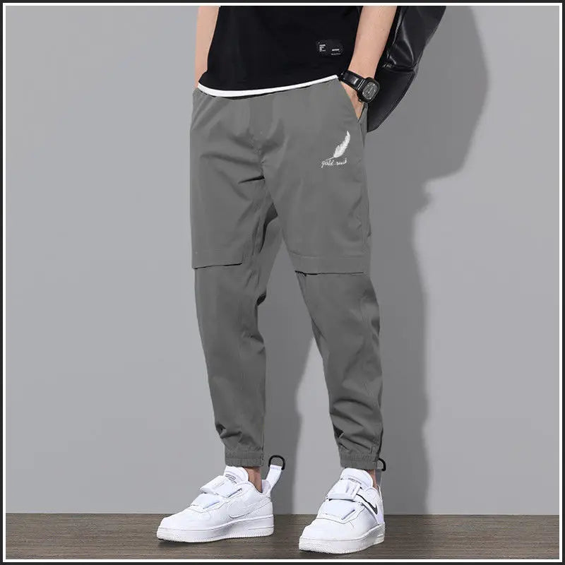 Men Cargo Pants Spring Autumn Casual Loose Elastic Outdoor Sports Trousers Male Slim Fit Casual