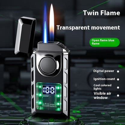 Creative  Intelligent Ignition Power Display Double Fire Cigarette Lighter