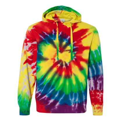 Dyenomite  Multi-Color Spiral Pullover Hooded Sweatshirt