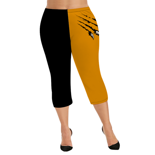 Custom Women's Capri Pants "Black and Yellow"