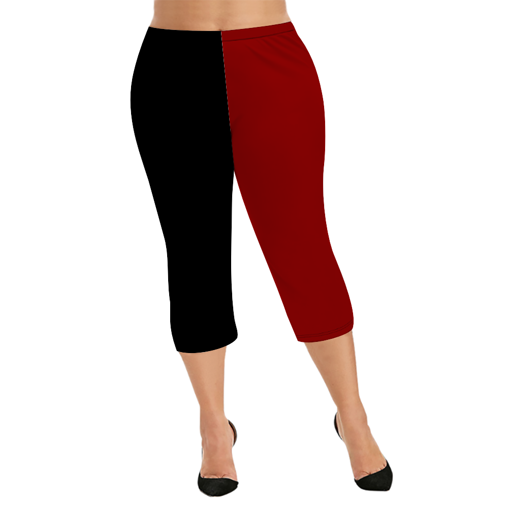 Custom Women's Capri Pants "Black and Red"