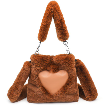 Fluffy Shoulder Bag Top-handle Bag Female Autumn Winter Handbag Plush Tote Girls Fashion Shopping Bags Handbags For Women