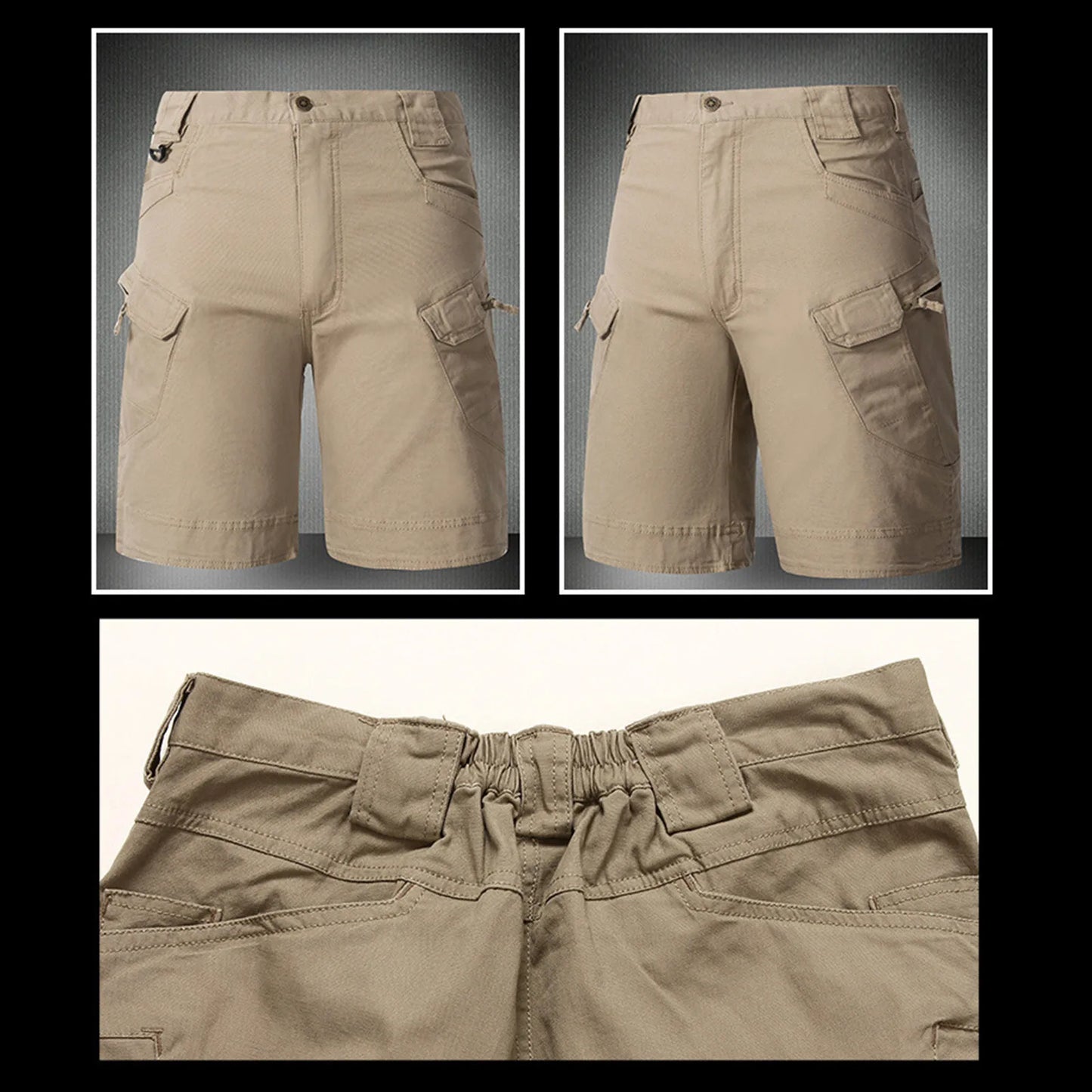 Summer Waterproof Quick Dry Multi-pocket Shorts Men Cargo Shorts Tactical Short Pants Men's