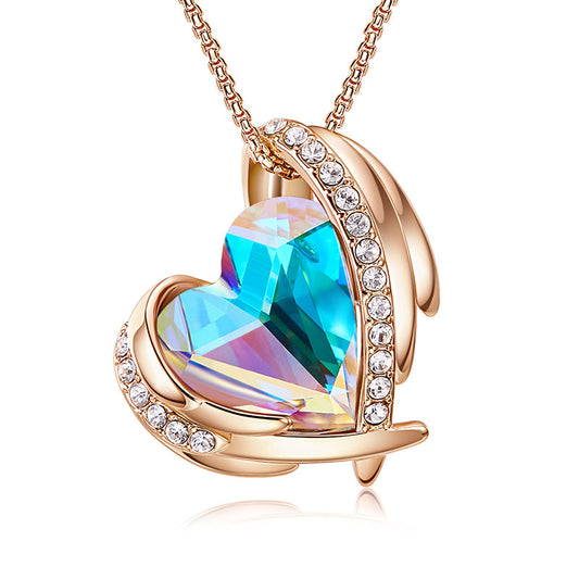 Glass Heart Pendant Necklace