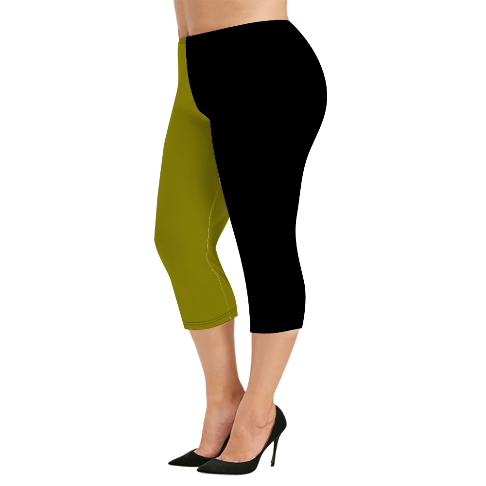 Custom Women's Capri Pants "Green and Black"