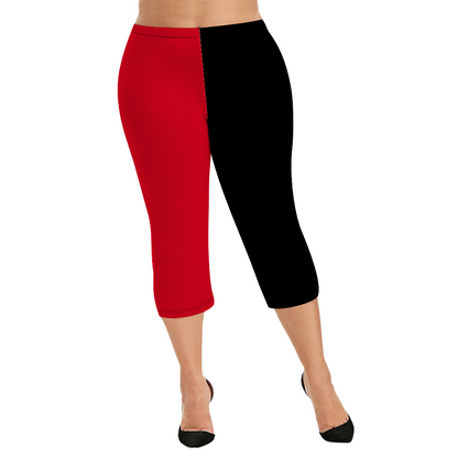 Custom Women's Capri Pants "Red and Black"