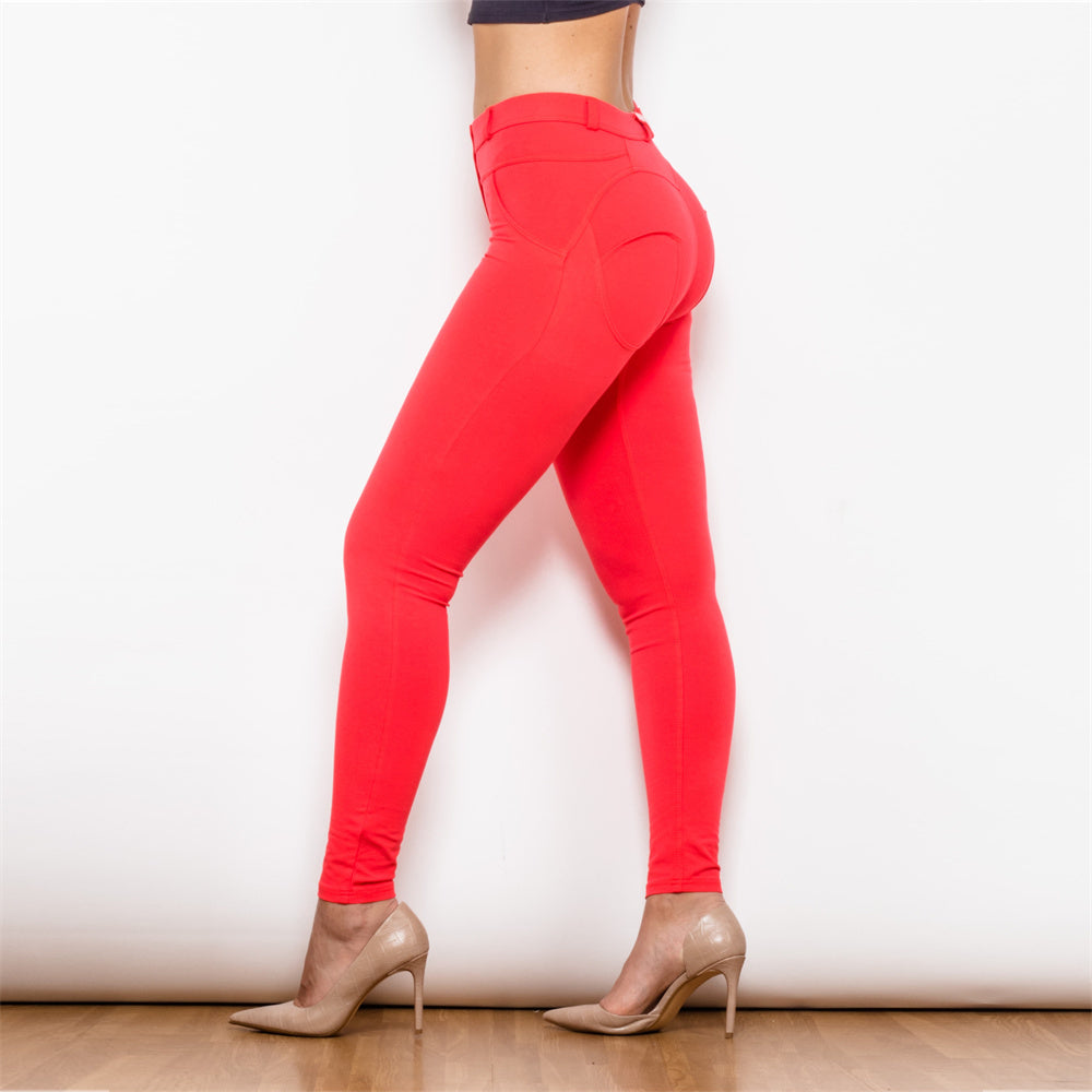 Shascullfites Melody Red Shaping Leggings Workout Booty Lifting Leggings Yoga Pants