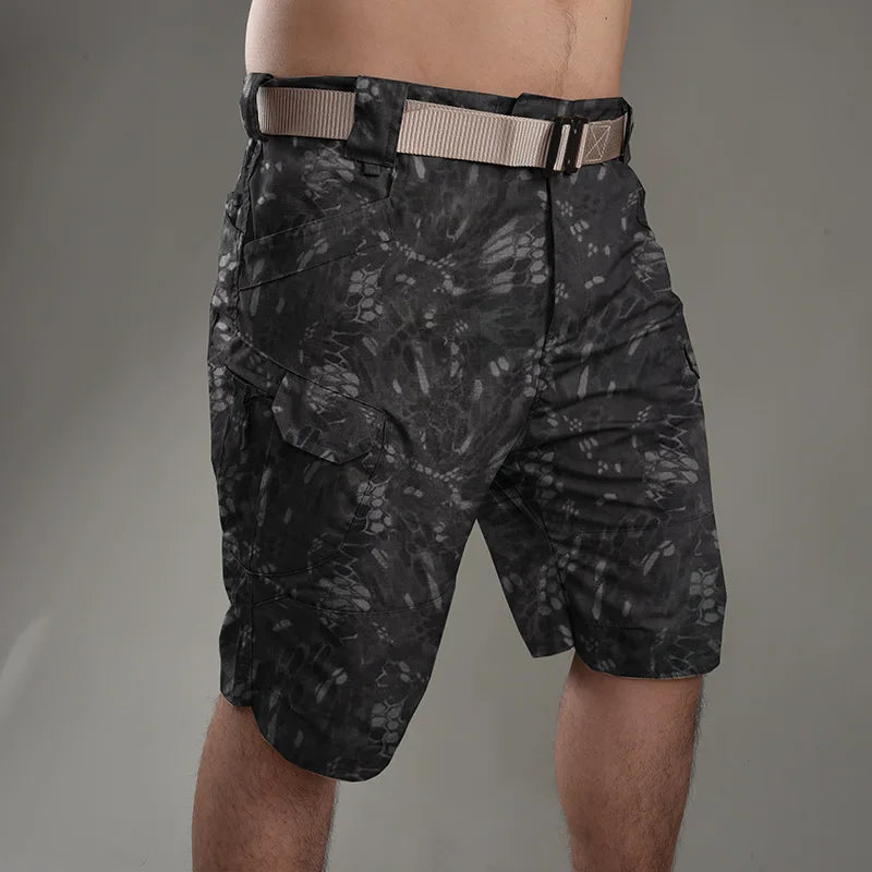 Summer Waterproof Quick Dry Multi-pocket Shorts Men Cargo Shorts Tactical Short Pants Men's