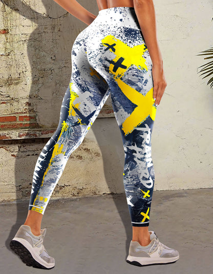 New Printed Sports Fitness High Waist Tight Yoga Pants