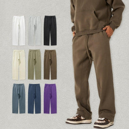 Solid Color Loose Track Pants Velvet Thickened Casual Pants