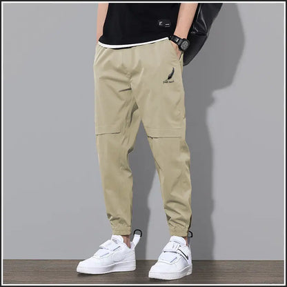 Men Cargo Pants Spring Autumn Casual Loose Elastic Outdoor Sports Trousers Male Slim Fit Casual