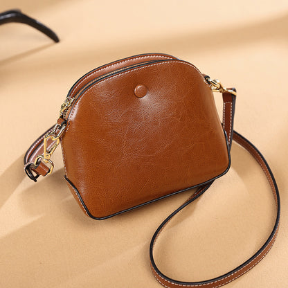 Niche Female Leather One-shoulder Crossbody Bag