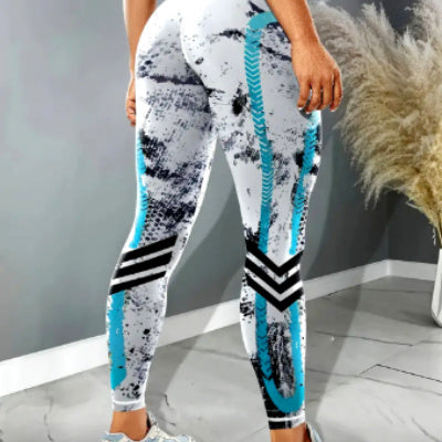 New Printed Sports Fitness High Waist Tight Yoga Pants